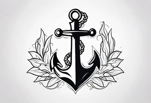 anchor medieval lilly tattoo idea