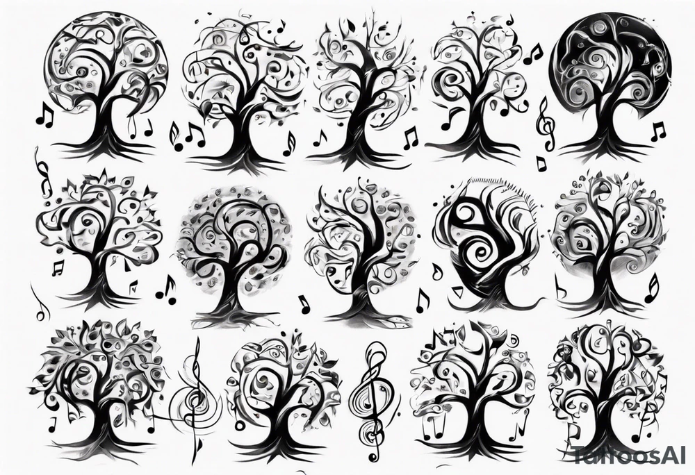 music tree tattoo idea