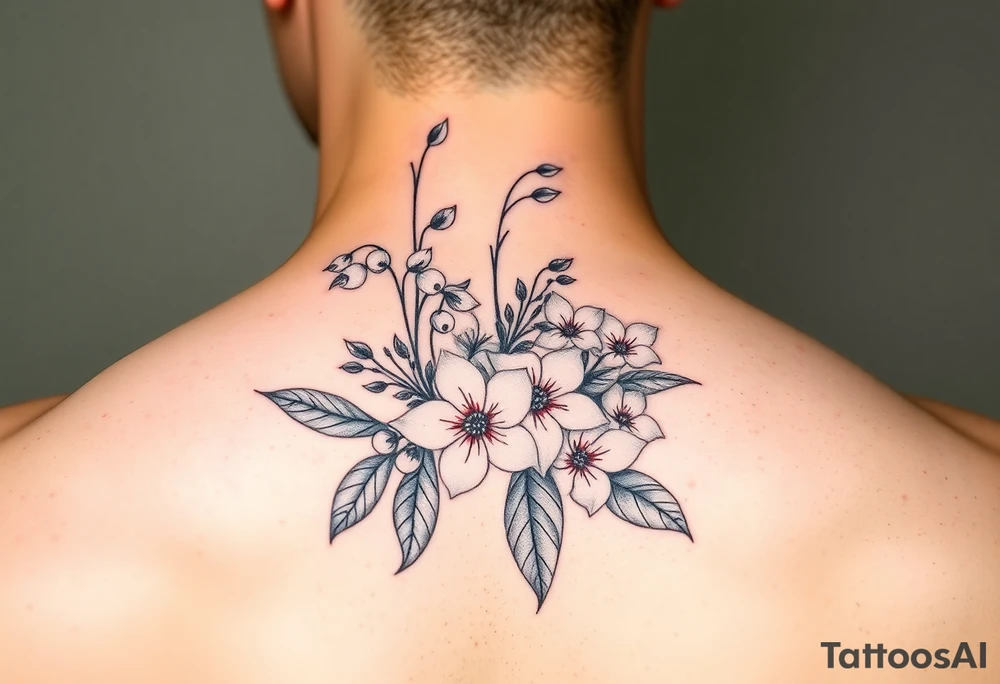 Larkspur and lily of the valley bouquet tattoo tattoo idea