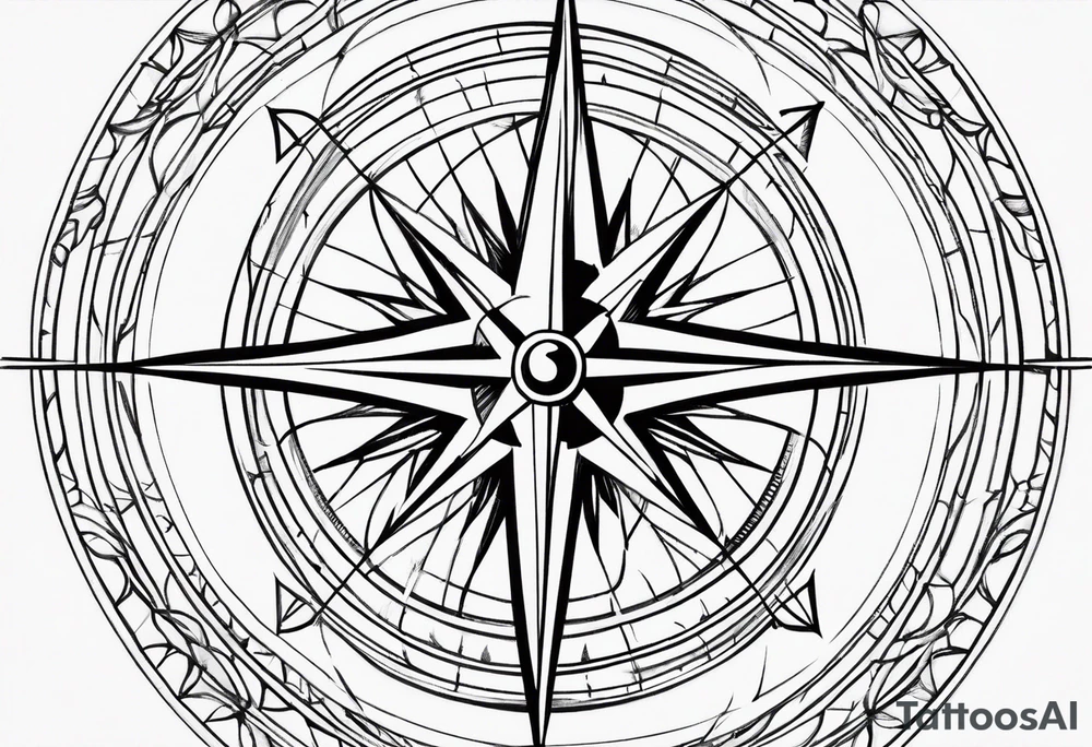 simple basic compass rose with long straight lines tattoo idea simple basic compass rose with long straight lines tattoo idea