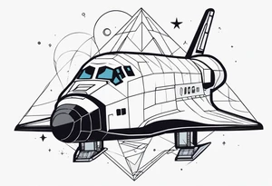 space shuttle broken up into geometric shapes tattoo idea