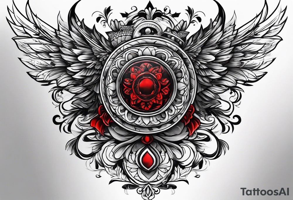 black and red. arm. family.
unique tattoo idea
