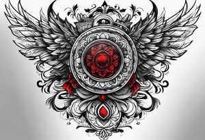 black and red. arm. family.
unique tattoo idea