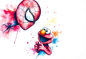 Spider-man and Elmo tattoo idea