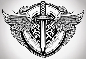 Valhalla sword shield tattoo idea
