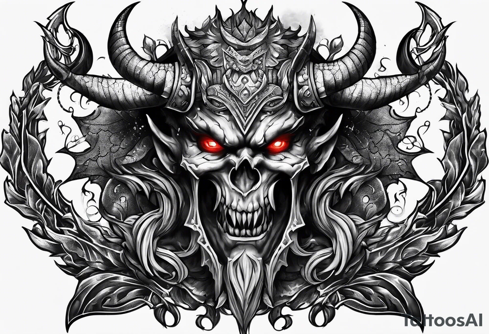 Military demon tattoo idea