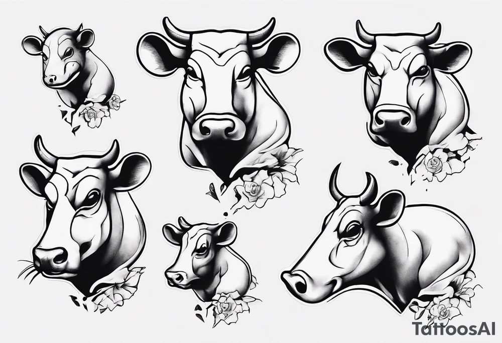 A rat eating a cow tattoo idea