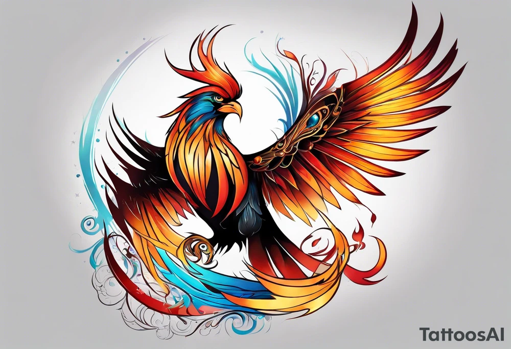 Phoenix artistic tattoo idea