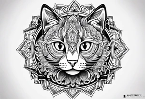 Cat mandala tattoo idea