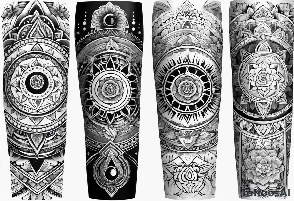 7 chakras sleeve tattoo idea