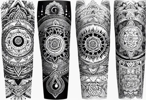 7 chakras sleeve tattoo idea