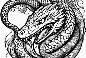 snake biting vein tattoo idea