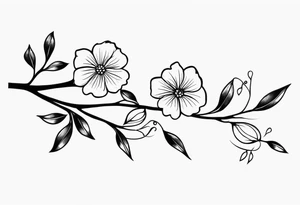 A long branch with flowers tattoo idea