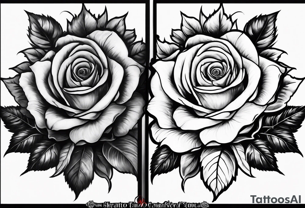 Rose on fire with the “fire rose” symbol somewhere in the tattoo tattoo idea