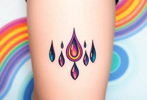 rainbow tear drops tattoo idea