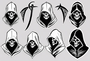 hooded reaper upper body no skull tattoo idea