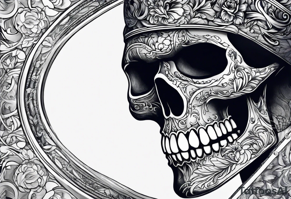 Coverup navy theme skull tattoo idea