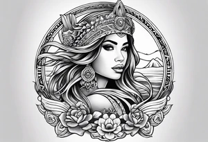 mermaid aztec tattoo idea