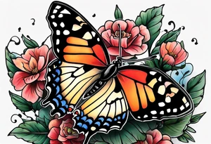 Mountain butterfly tattoo idea