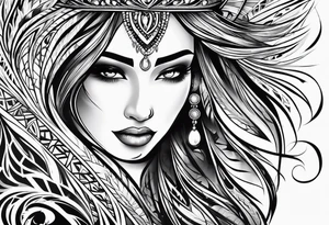 Water flowing tribal designed tattoo tattoo idea