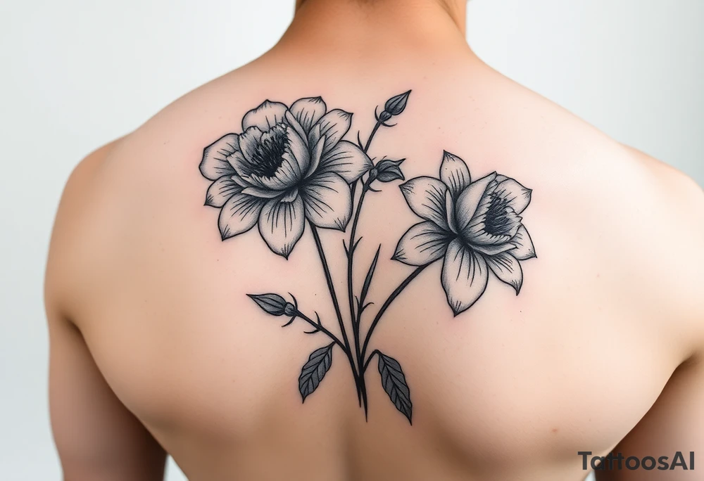 Minimalistic flowers tattoo idea