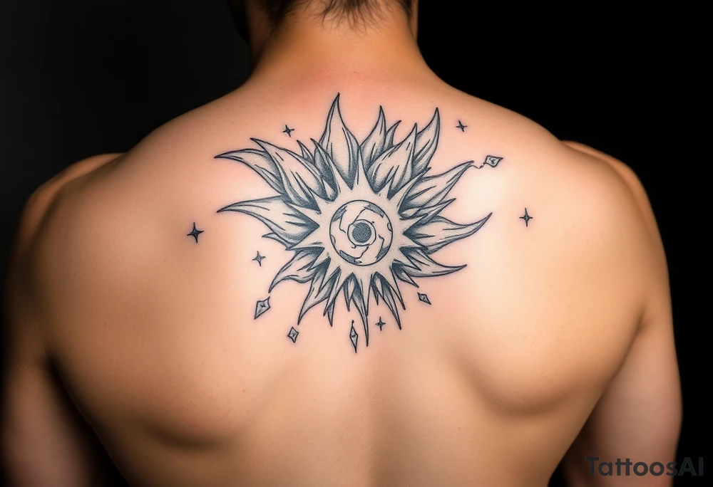 legendary dragonball z scene with energy aura and power effects tattoo idea