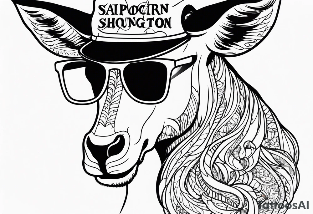 capricorn with sunglasses and a shotgun tattoo idea