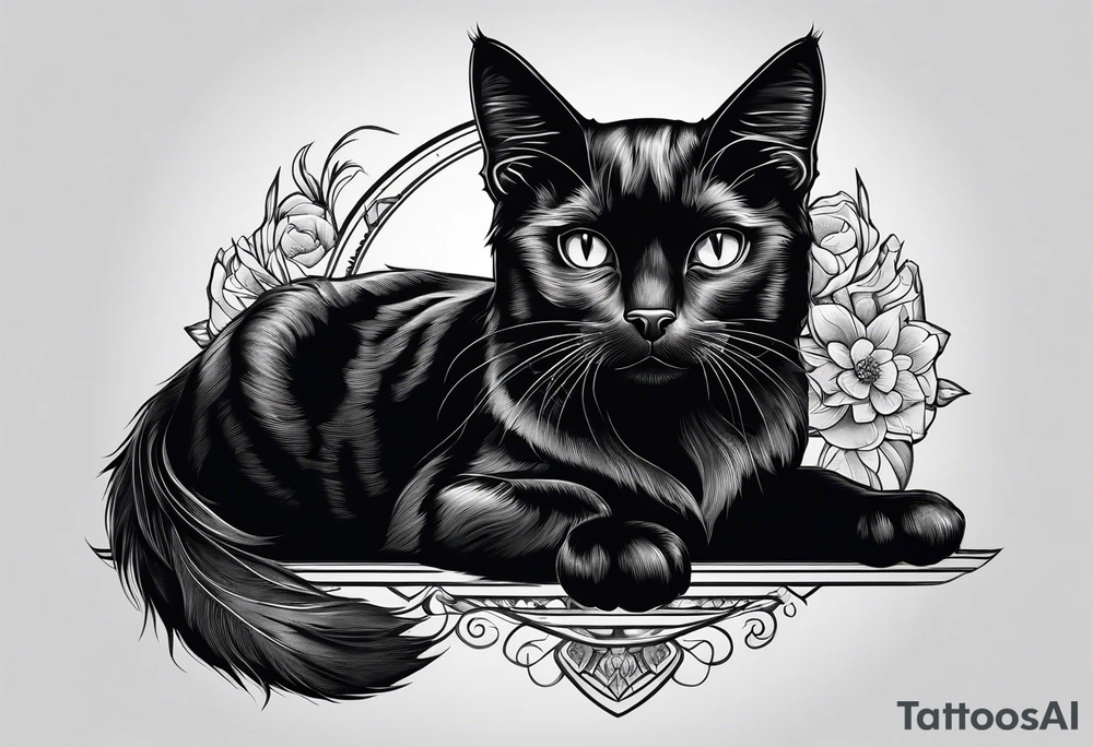 black cat in a sweater tattoo idea