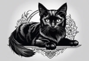 black cat in a sweater tattoo idea