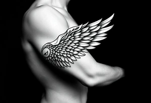 Full Shoulder to elbow wing tattoo idea