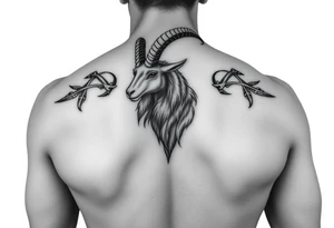 ignorant style capricorn sea goat tattoo black and white tattoo idea