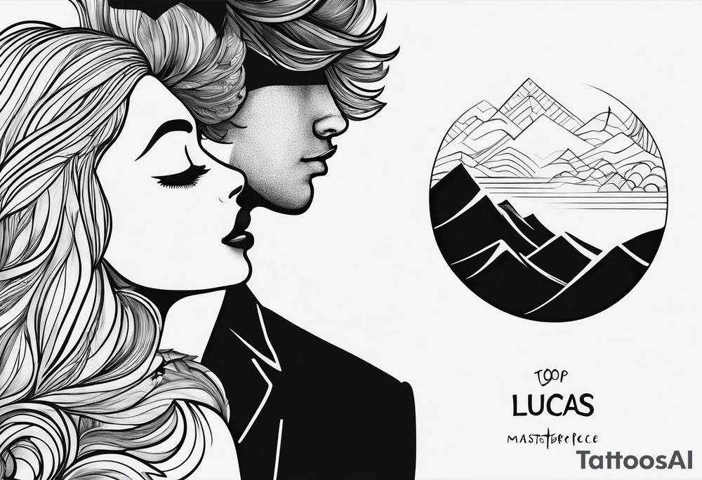 minimalist mini tattoo for couples (half mom and half dad), of our son's name "Lucas" tattoo idea