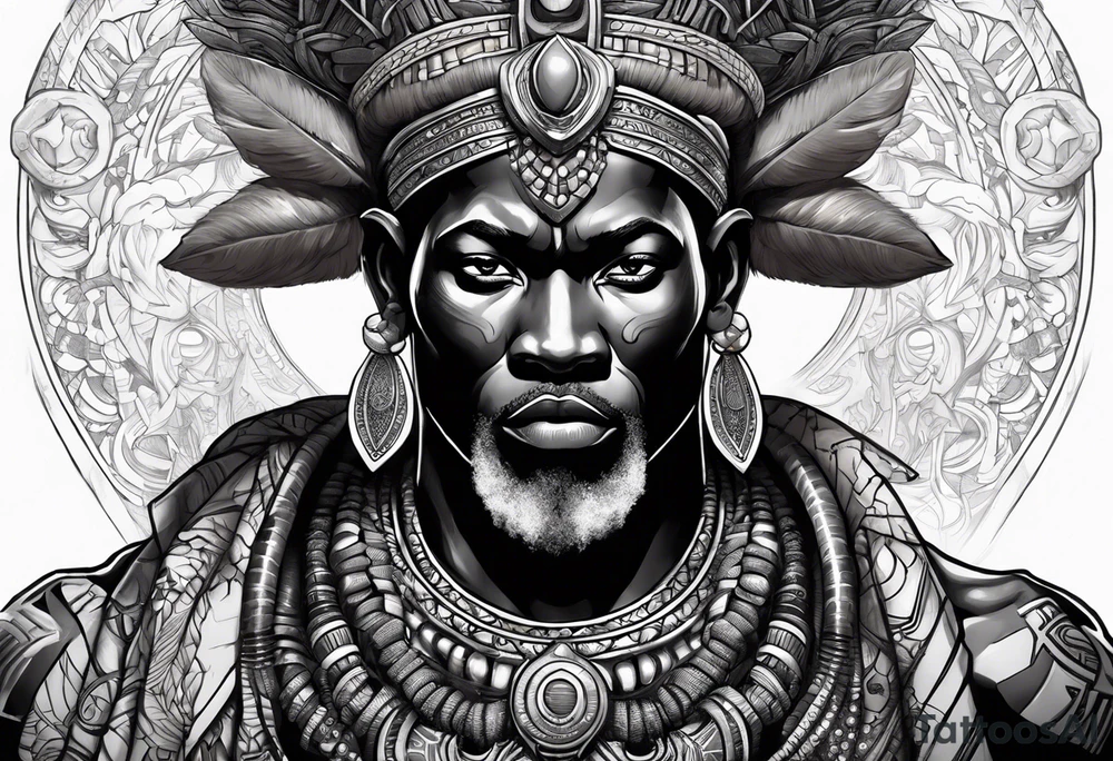 Ogum, african god of the iron, war and the paths tattoo idea