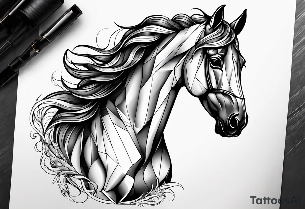 Horse portrait no shading tattoo idea