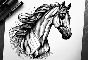 Horse portrait no shading tattoo idea