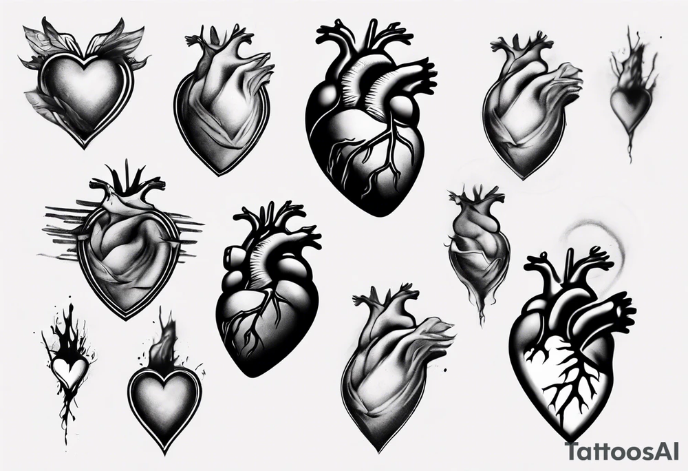 Realistic heart tattoo idea