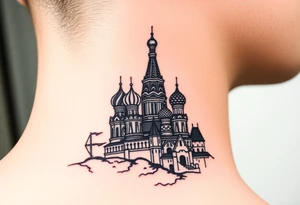 The Kremlin or St. Basil's Cathedral scene tattoo idea