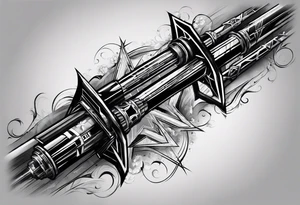 2 Lightsabers overlapping to make an "X" and in the spaces between the put the letters A,J,L and N. tattoo idea