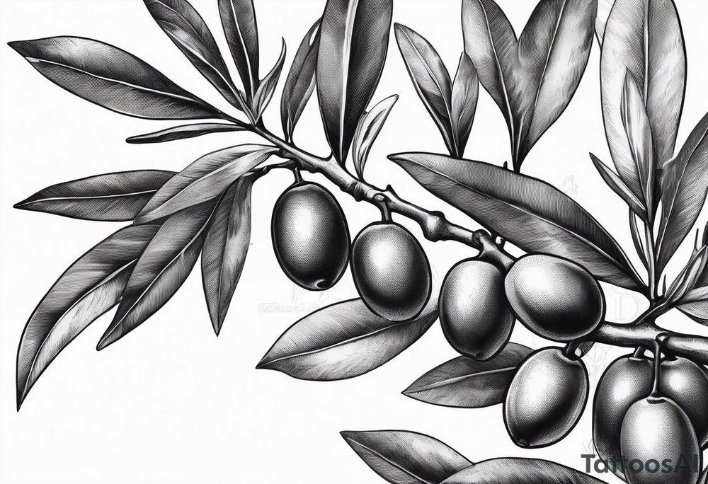 Olive trees individual leaves floating in the wind tattoo idea Olive trees individual leaves floating in the wind tattoo idea