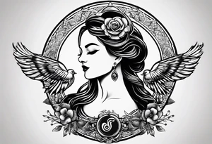 Circle tattoo inside oscar written tattoo idea