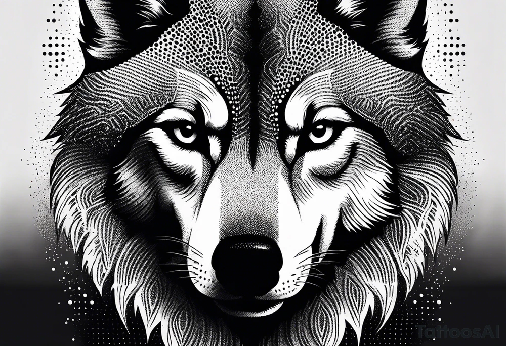 Powerful wolf tattoo idea