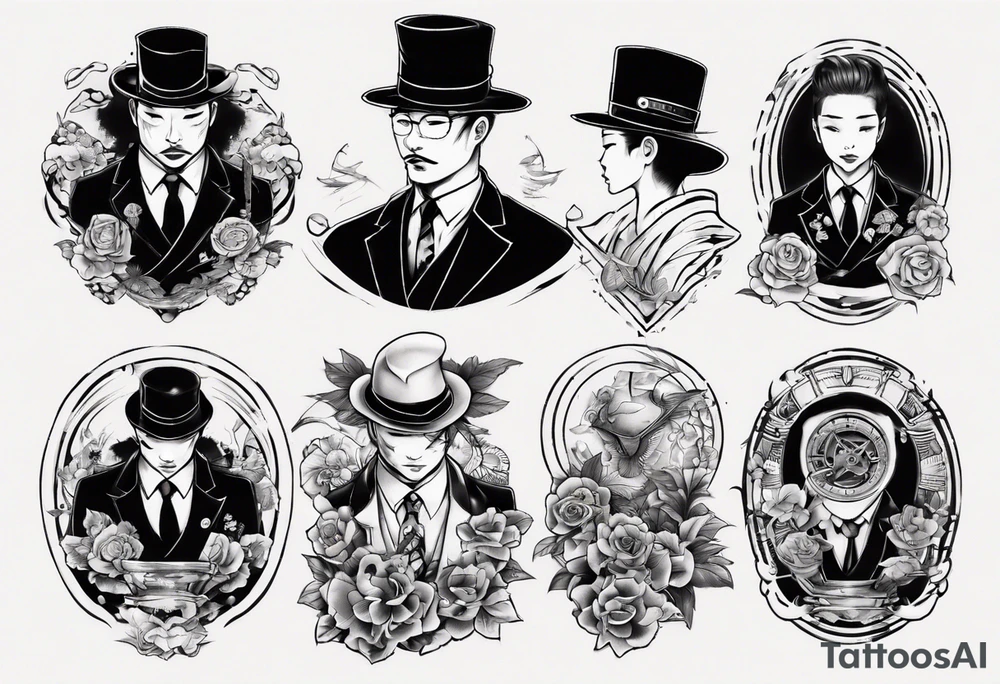 A double breasted suit tattoo idea
