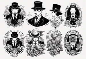A double breasted suit tattoo idea
