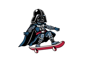 Darth Vader skateboarding >
blue & red tattoo idea