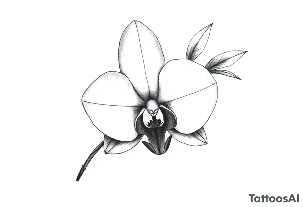 orchid with leavs tattoo idea