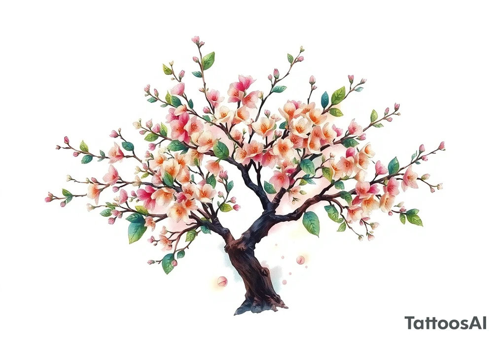 Hawthorn tree tattoo idea
