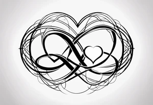 Infinity symbol with a heart, with the bottom of unconditional love symbol tattoo idea