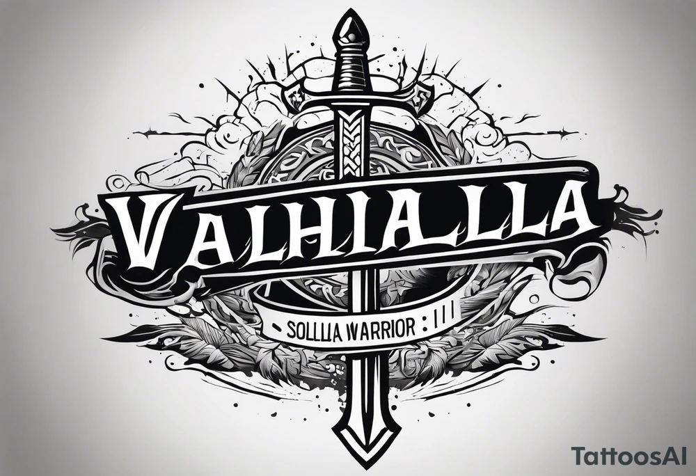 Valhalla  warrior soldier  Sword tattoo idea