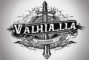 Valhalla  warrior soldier  Sword tattoo idea