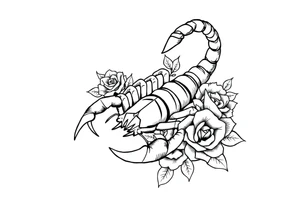 Scorpion with roses tattoo idea